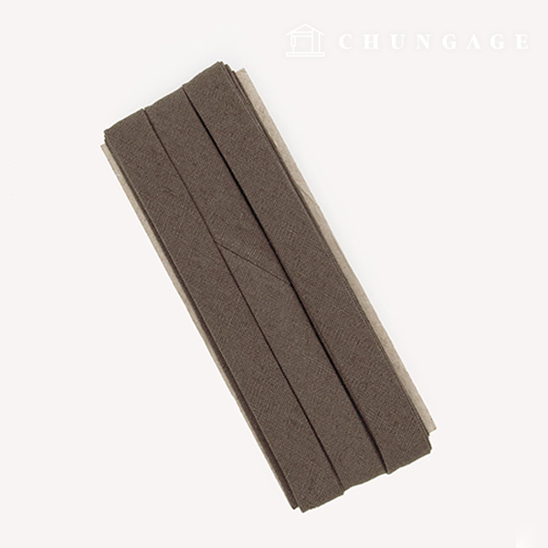 バイアステープナチュラルコットンリネン15mmブラウン75511