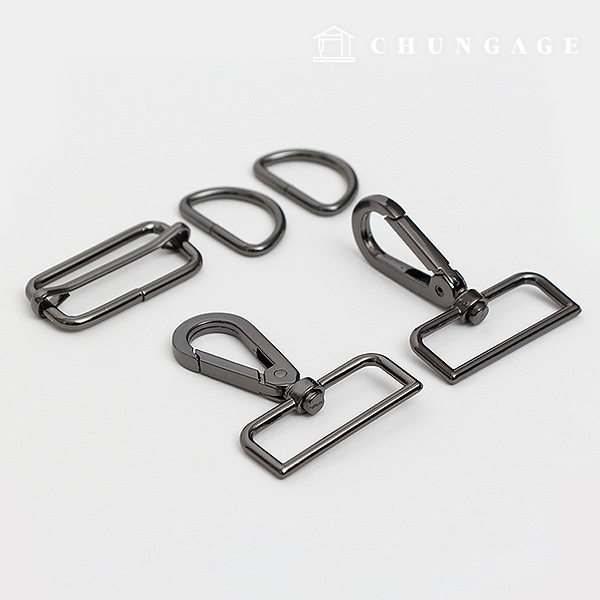 バッグ接続リングDリングセット38mmメタルグレー86060