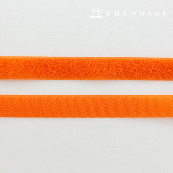 マジックテープ 25mm 縫製用 ベルクロテープ 1ヤード 両面セット 蛍光オレンジ