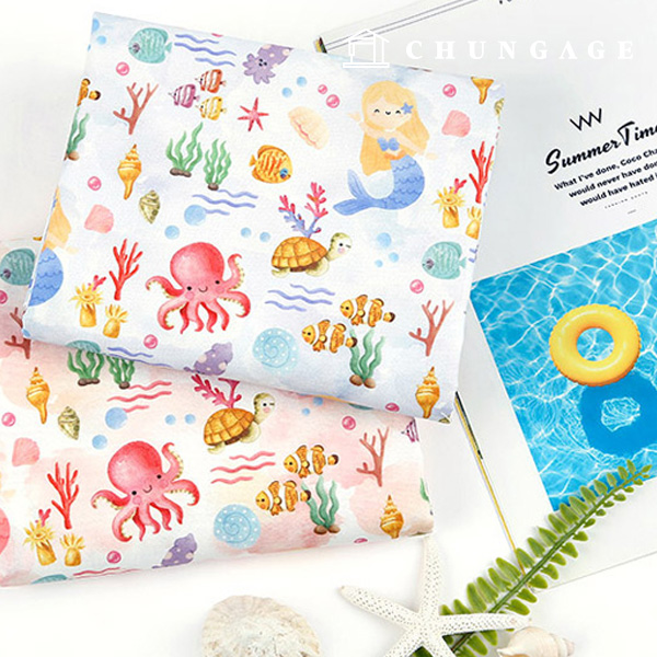 環境にやさしい抗菌抗炎源団E-DTPコットン20カウント人魚とタコ2種