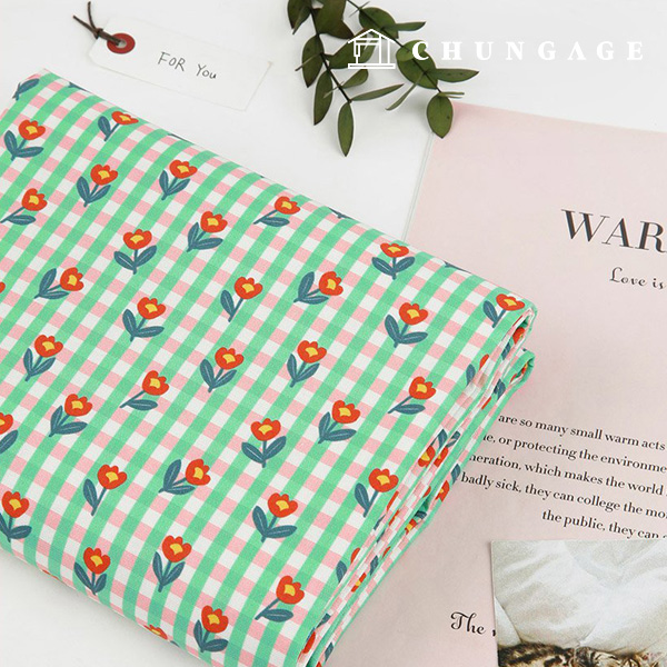 環境にやさしい抗菌抗炎症団E-DTPコットン20カウントチェックガーデン