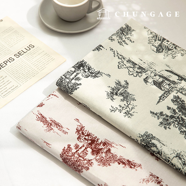 コットン生地コットン20カウントフランス名画2種