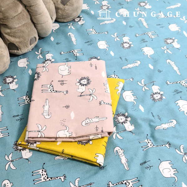 コットン生地 コットン20カウント 平織り動物森 3種