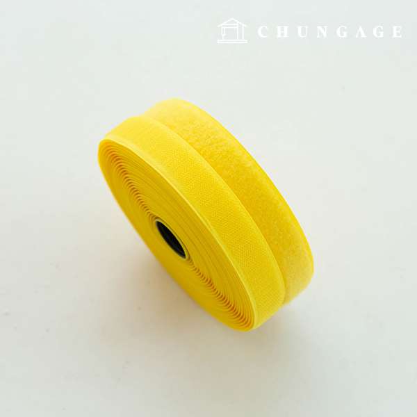 マジックテープ 10マロール 両面セット 縫製用 ベルクロテープ 25mm 黄色い