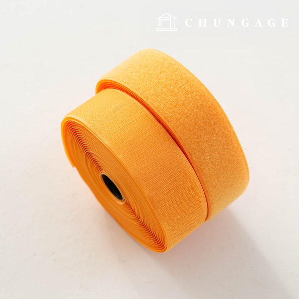 マジックテープ付き10マロール両面セット縫製用ベルクロテープ50mmオレンジ