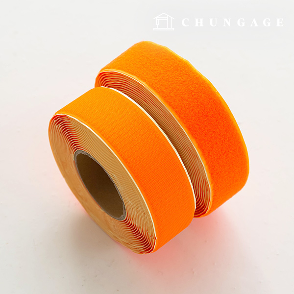 マジックテープ付き10マロールセット両面撮影テープ接着剤50mm蛍光オレンジ