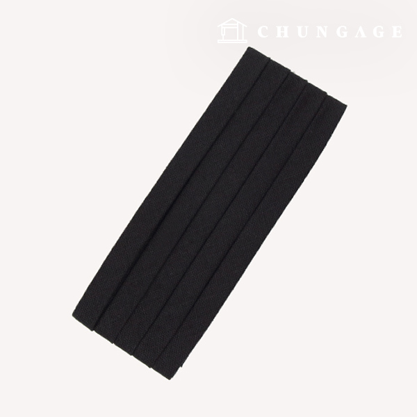 バイアステープナチュラルコットンリネン10mmブラック76110