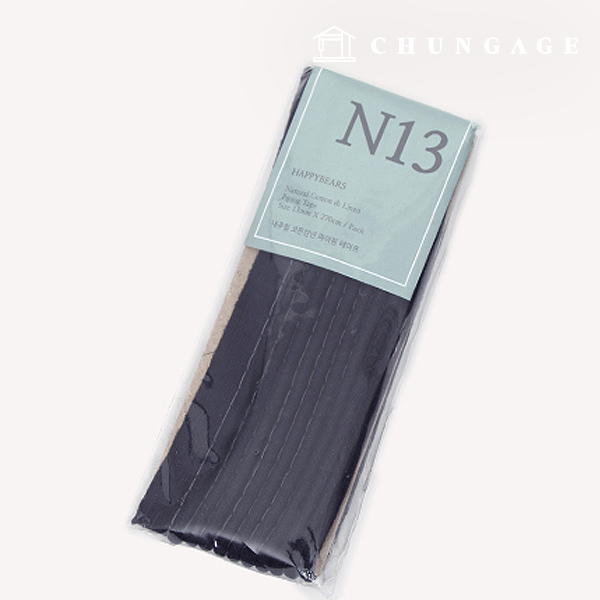 パイピングテープナチュラルコットンリネンネイビー76123