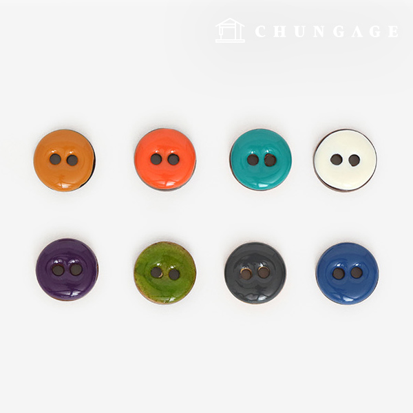 ヤシの木ドーナツ形ミックスボタン11mm 83371