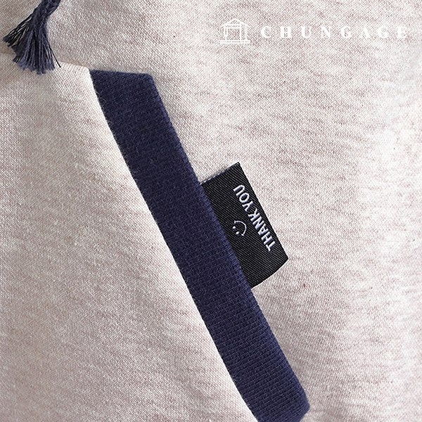 綿ラベル両接挟みラベルスマイルサンキューブラック＆ホワイト58614