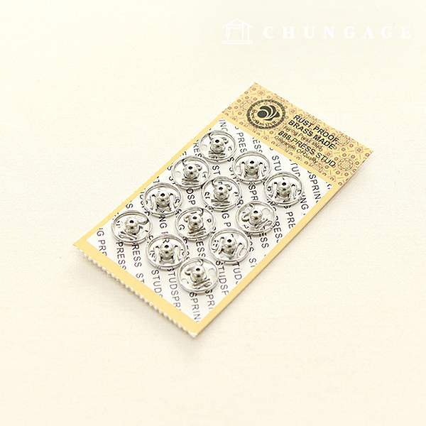 カチカチ金属スナップボタン円形12mmシルバー73345