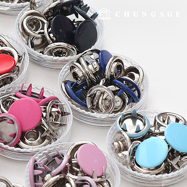 可視ドットカチカチ金属ふたジャチェットジャンパスナップカラーボタン青色11mm 47429