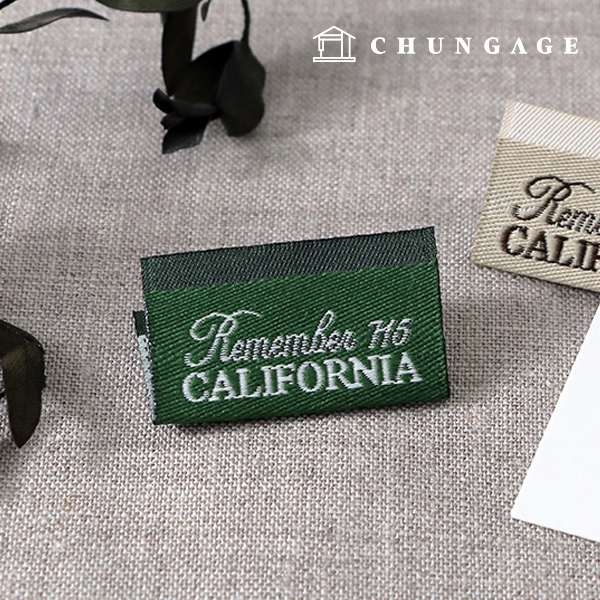 コットンラベル両接フィットラベルリメンバーカリフォルニアグリーン58618