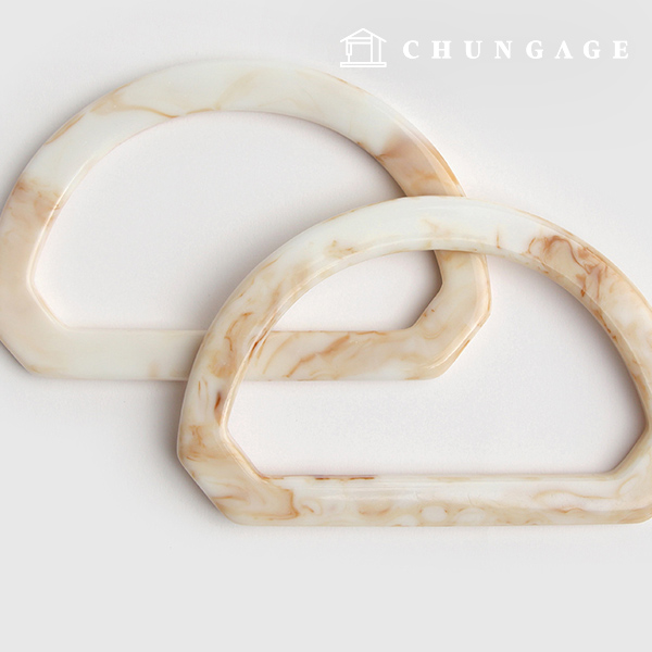 バッグハンドルマーベルD型ハンドルミルクベージュ10.5cm 41706