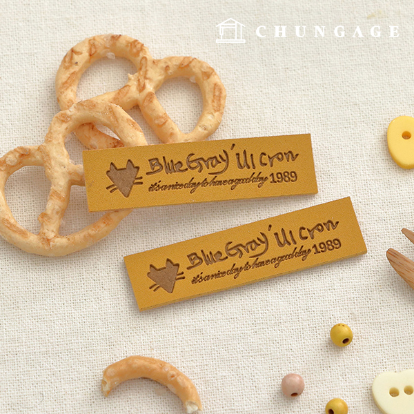 レザーラベルヴィンテージラベルマイキャットヤヨンイエロー58642