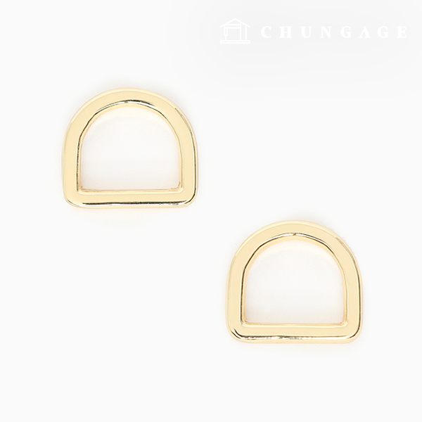 Dリングバッグ部品素材バッグ紐継手フラットなモダンゴールド13mm 47468