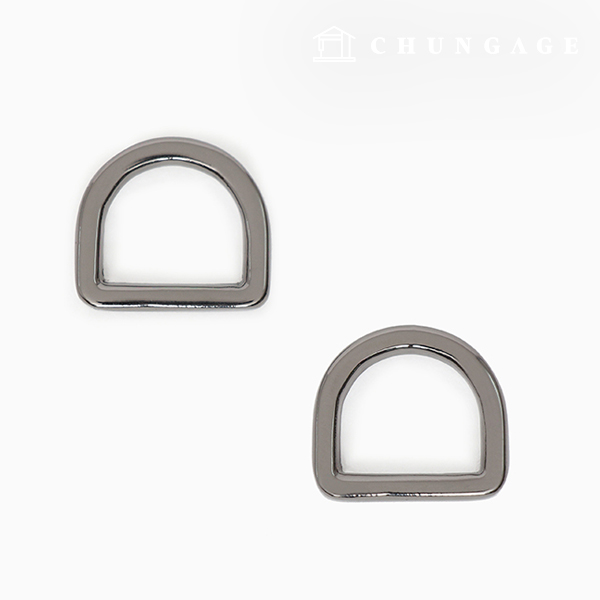 Dリングバッグ部品素材バッグストラップリンクフラットフラットモダンメタルグレー13mm 47468