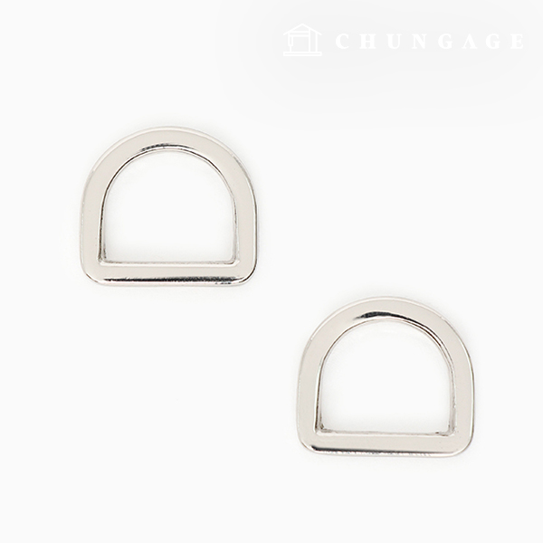 Dリングバッグ部品素材バッグ紐継手平らなモダンシルバー13mm 47468