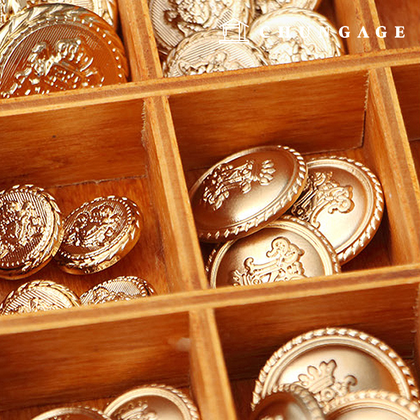 ゴールドボタン ヴィンテージコートジャケットボタンバロック 21mm 44240