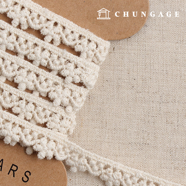 コットンレース生地刺繍レース布ベリーフラワーナチュラル45467