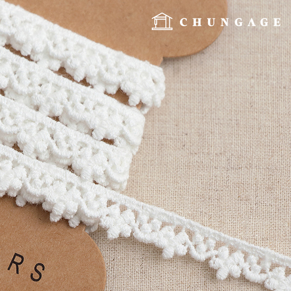 コットンレース生地刺繍レース布ベリーフラワーホワイト45468