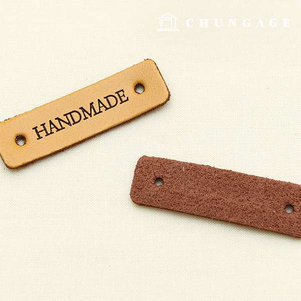 レザーラベルヴィンテージラベルベーシックハンドメイド濃いベージュ48100