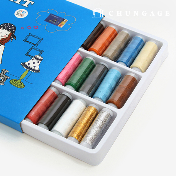 ミシン室ミシン室40カウント2合小型縫製39色シルセット85816