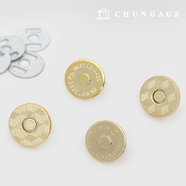 マグネットボタン円形14mmスリムゴールド48567