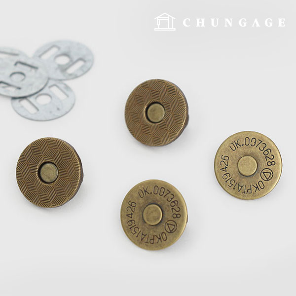 マグネットボタン円形18mmスリムアンティークゴールド48566
