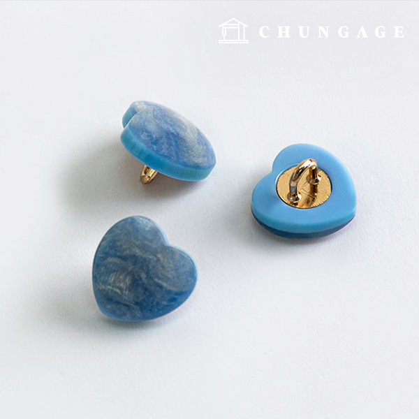 プラスチックコートボタンワイシャツフォーマルウエアブラウスオーロラハートボタン11mmスカイ60008