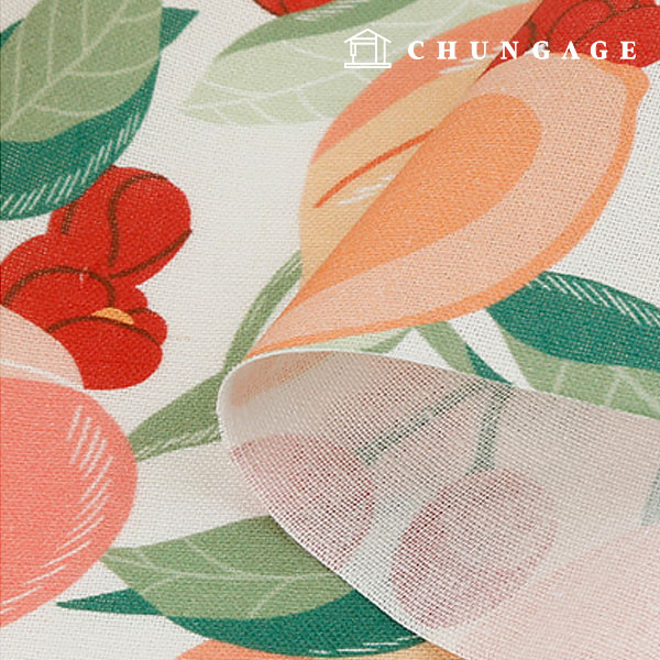 リネン生地 コットンリネン 11 カウント 環境にやさしい E-DTP 綿麻 広幅フルーツリーフ 2種