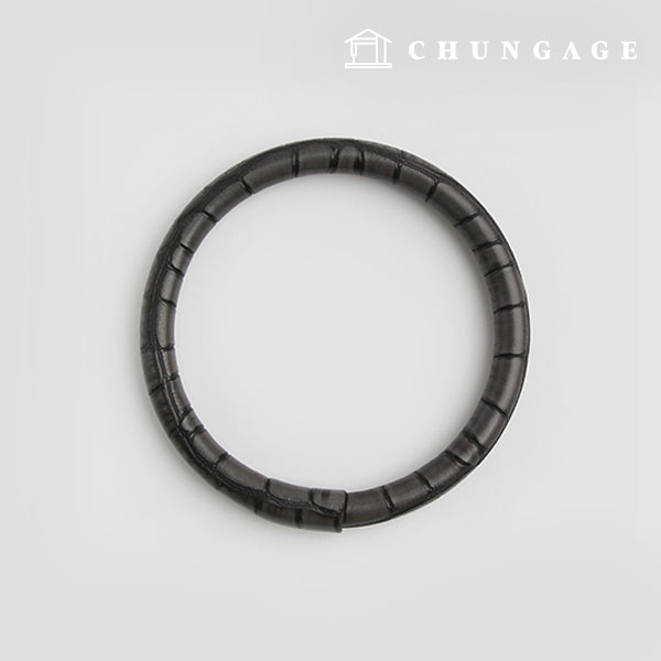 バッグハンドルOリングユニーク人工革ハンドル8cmグレー48029