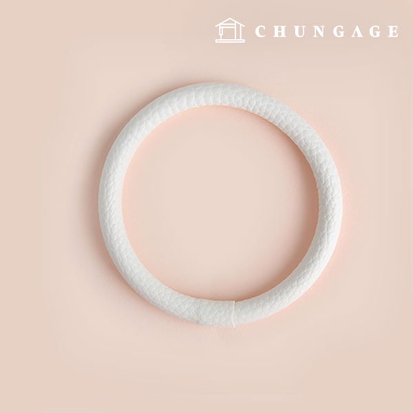 バッグハンドルOリングユニーク人工革ハンドル8cmホワイト48029