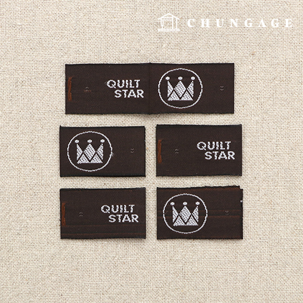 綿ラベルフィットラベルキルトスターハンドメイドチョコレートブラウン47550