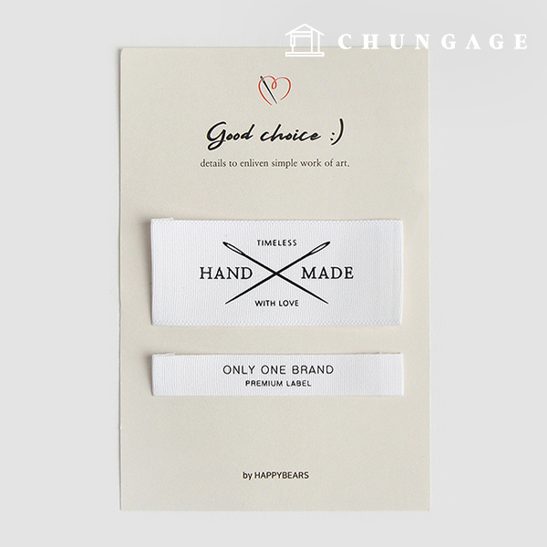 綿混紡ラベル両接フィットラベルプレミアムハンドメイドホワイト41260