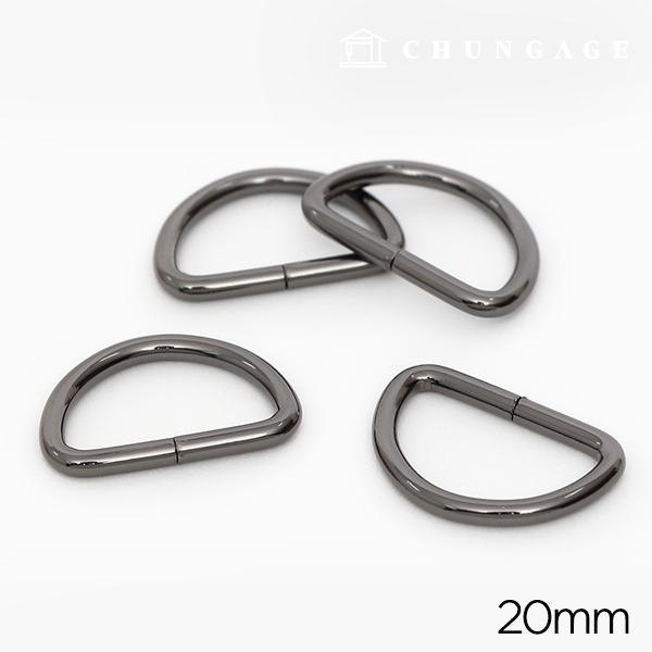 Dリングバッグ部品素材バッグストラップ連結ベーシック20mmメタルグレー47470