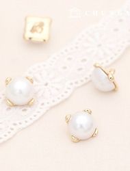 真珠ボタン 4個 ヴィンテージ金色 コート ジャケット ボタン ロマンチック ゴールド 12mm