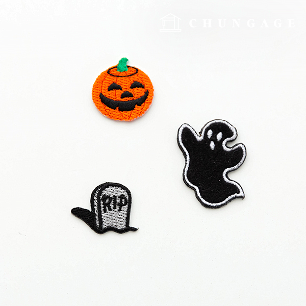 ハロウィーン刺繍ワッペン熱接着パンプキンゴースト墓パンプキン