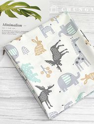 綿生地無蛍光20カウント動物生地サバンナアニマル