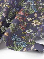 オックスフォード生地 コットン 20 カウント 環境にやさしい DTP 広幅ボテニカルガーデン グレープ MOXYS3004