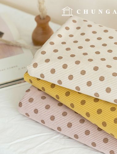 コーデュロイ生地 スパン中ゴルデン 8W コーデュロイ生地 広幅 冬生地 ブラウンドット 3種