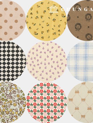 コーデュロイ生地 スパンコーデュロイ 8W 16W 花柄生地 チェックトットプリント 広幅 冬生地 110種