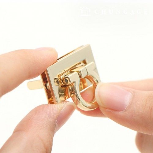 カバン副資材ロックユニット丸形3cmゴールド73107