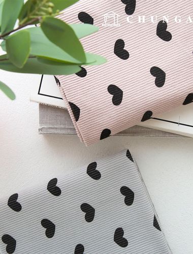 コーデュロイ生地 スパン中ゴルデン 8Wコーデュロイハートスクエア生地広幅 冬生地チークハート 2種