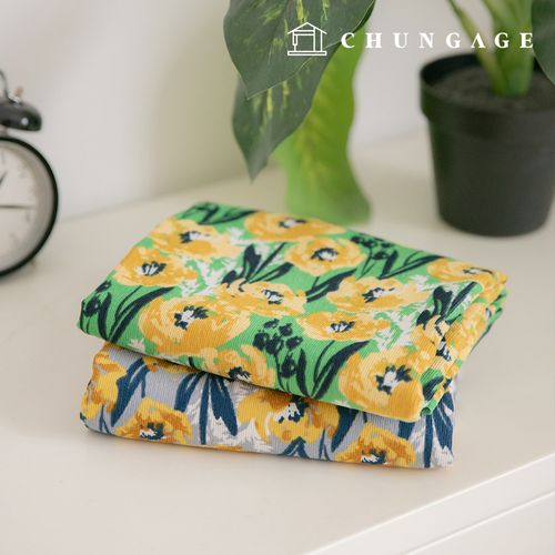 コーデュロイ生地 スパン ザンゴルデン 16W コーデュロイ生地 花柄 花 広幅 冬生地 ゴールデンフロー2種