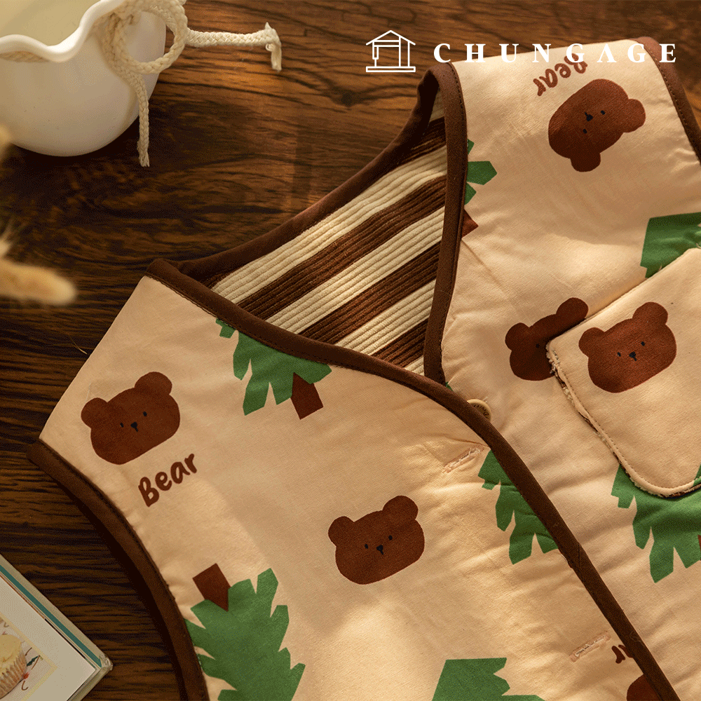 綿生地熊生地20カウントウッドベア419