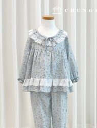 服パターン子供パジャマ作りレースフリルパジャマセットP1665