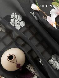 韓服生地浦木花柄生地韓服作り黒梅
