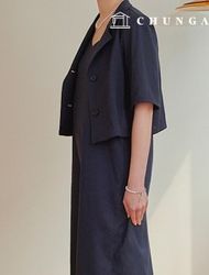 服パタン女性シンプルワンピースジャケットセット袖なしスカート服作りパタンP1704