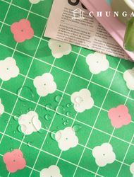 防水布チェック花柄フラワーラミネート防水布TPUロコモコ